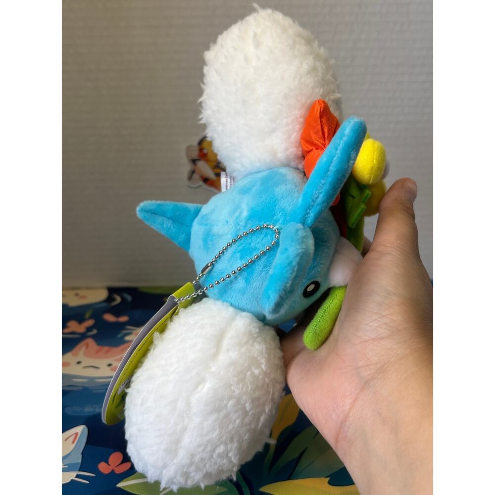 Pokemon Center Mega Tokyo Swablu Plush Keychain Holding Flower NWT - Picture 8 of 13